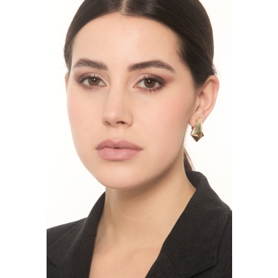 Boucles d'oreilles géométriques en or jaune 18K