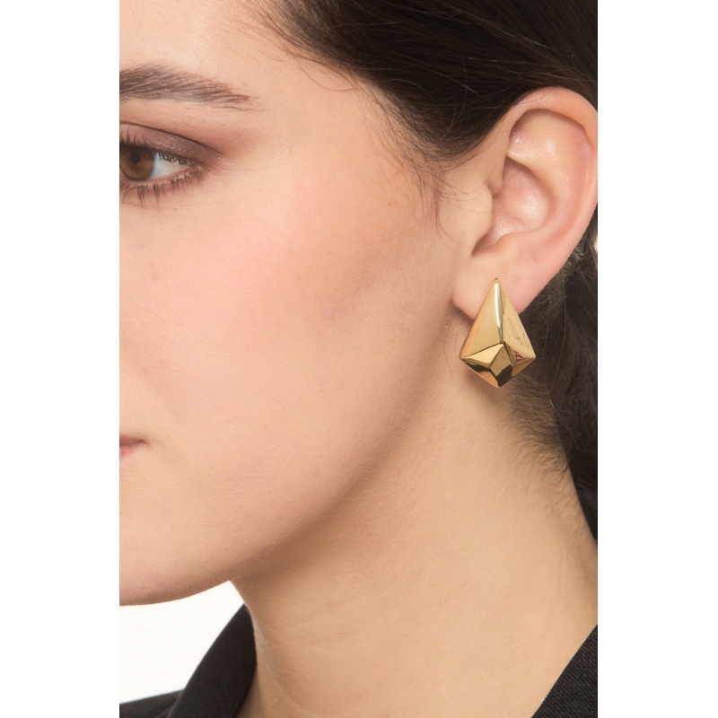 Boucles d'oreilles géométriques en or jaune 18K