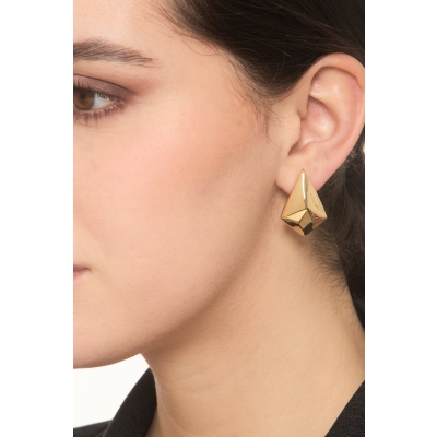 Boucles d'oreilles géométriques en or jaune 18K