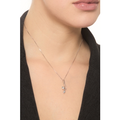 Collier en or18k avec pendentif fantaisie aquamarines et diamants 