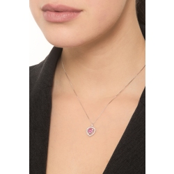 Collier en or blanc avec saphir rose 2
