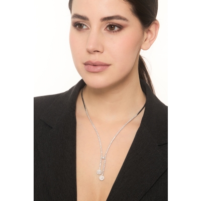 Collier en or blanc 18K tennis pyramide