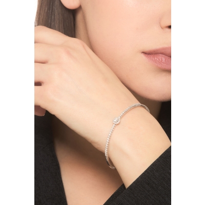 Bracelet semi-rigide en or blanc 18K avec diamants 