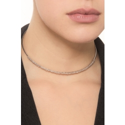 Choker design feuilles en or blanc 18 carats avec diamants  2