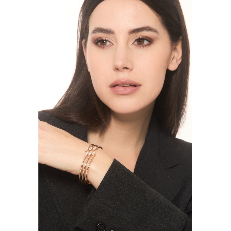 Bracelet rigide en or rose 18kt avec diamants 