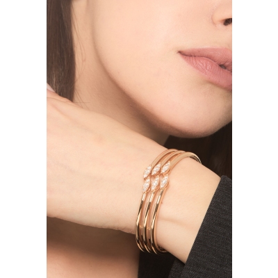 Bracelet rigide en or rose 18kt avec diamants 