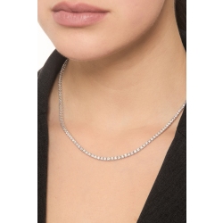 Collier Tennis En Diamant 6,43 Carats En Or Blanc 18k  2