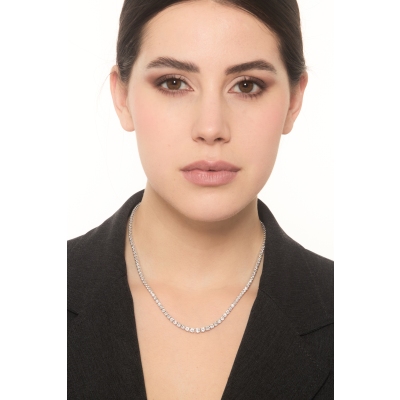 COLLIER TENNIS DIAMANT FEMME OR BLANC 750