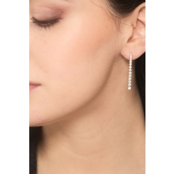 Boucles d’oreilles diamants tennis en or blanc 18k à design dégradé 2