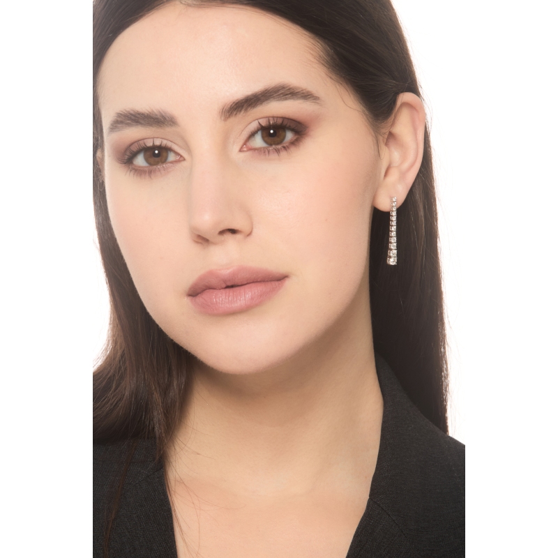 Boucles d’oreilles diamants tennis en or blanc 18k dégradé MM35