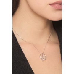 Collier en or blanc 18k avec pendentif aigue-marine ovale et diamants 2