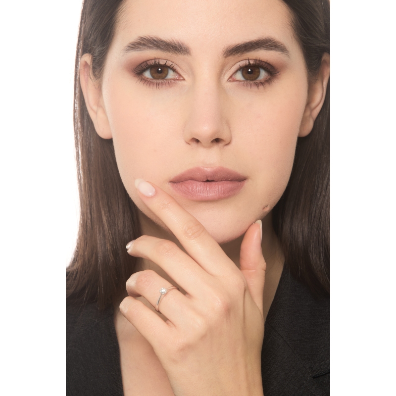 Bague solitaire femme en or blanc 18k diamant 0,25 ct Bague solitaire femme en or blanc 18k diamant 0,25 ct