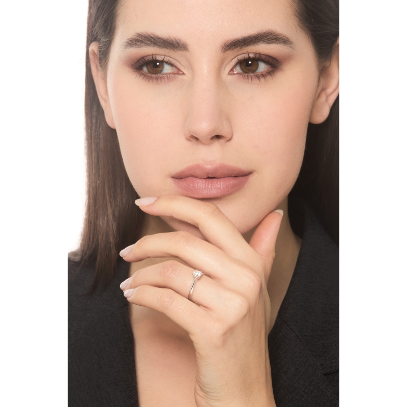 Bague diamant 0,50 ct  solitaire en or blanc 18k  Bague diamant 0,50 ct  solitaire en or blanc 18k