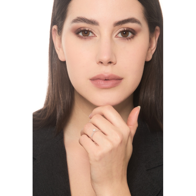 Bague Solitaire or 750 blanc diamant 0.20 carat  Bague Solitaire or 750 blanc diamant 0.20 carat