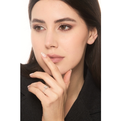 Bague solitaire émeraude en or 18k diamant naturel certifié GIA