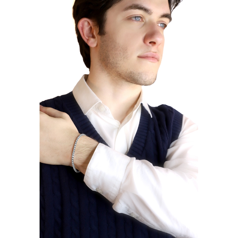 Bracelet tennis homme femme diamants or blanc 18k  Bracelet tennis homme femme diamants or blanc 18k