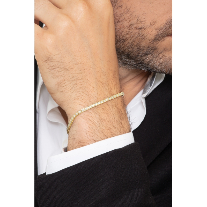Bracelet de tennis en or jaune 18 carats serti de diamants 1.15ct Bracelet de tennis en or jaune 18 carats serti de diamants 1.15ct