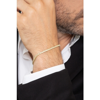 Bracelet de tennis en or jaune 18 carats serti de diamants 1.15ct