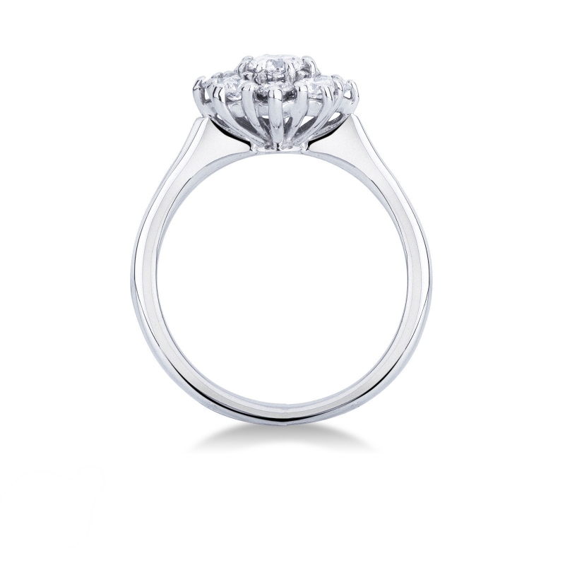 Bague entourage en diamants 0.55 ct oro blanco 18k Bague entourage en diamants 0.55 ct oro blanco 18k