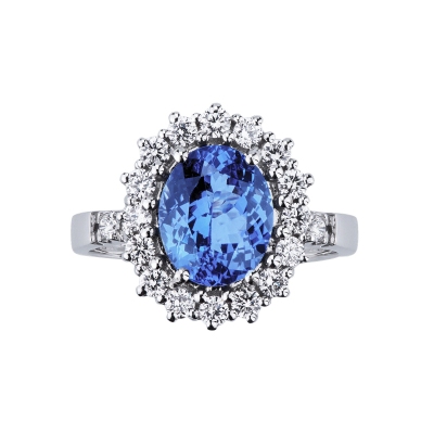 Bague Lady D en or blanc 18k avec tanzanite et diamants