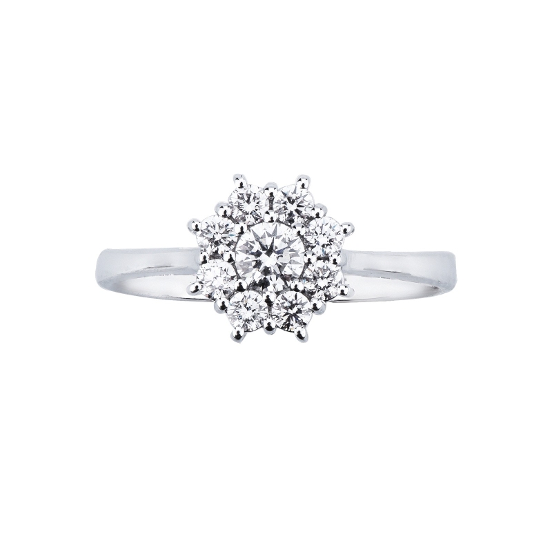Bague halo en forme de fleur CT0.20 Bague halo en forme de fleur CT0.20