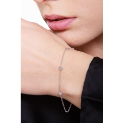 Bracelet en or blanc 18k avec diamants ct 0,25 2