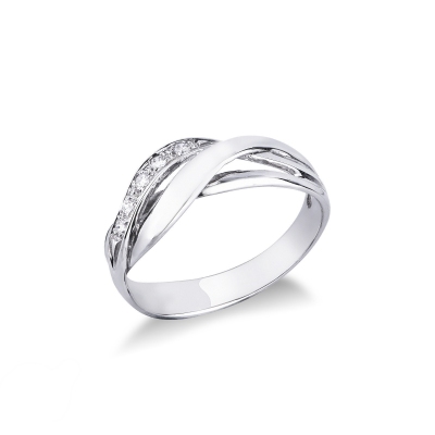 Bague diamants pour femme en or blanc 18k