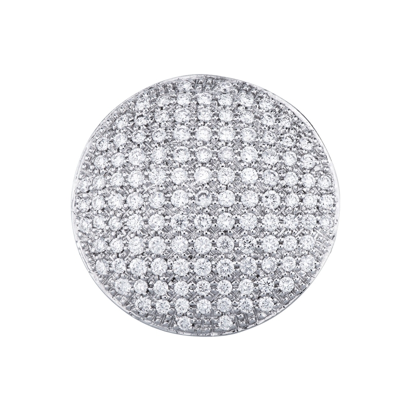Bague ronde pavé diamants en or blanc 18 carats  Bague ronde pavé diamants en or blanc 18 carats