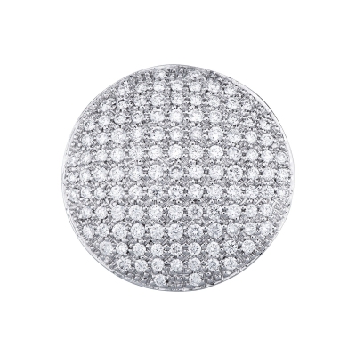 Bague ronde pavé diamants en or blanc 18 carats 