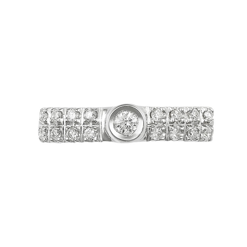 Alliance en or blanc 750 avec diamants Alliance en or blanc 750 avec diamants