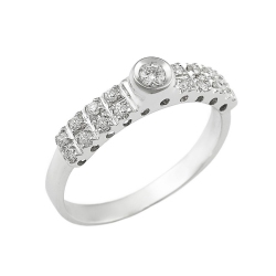 Alliance en or blanc 750 avec diamants