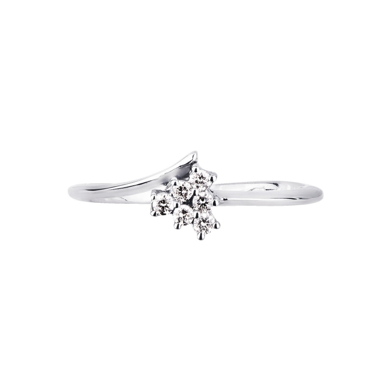 Bague or blanc 18K sertie de diamants brillants Bague or blanc 18K sertie de diamants brillants