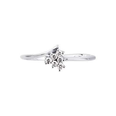 Bague or blanc 18K sertie de diamants brillants