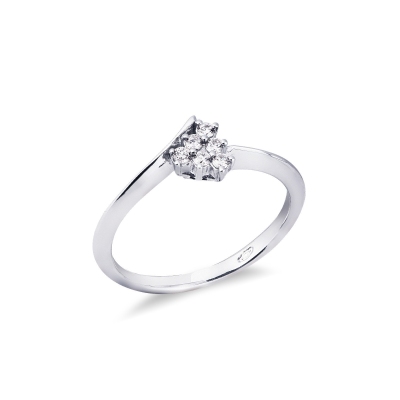 Bague or blanc 18K sertie de diamants brillants