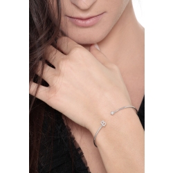 Bracelet rigide en or blanc 18k orné d’une lettre B et diamants 2