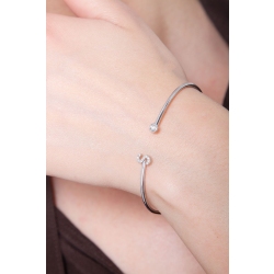Bracelet rigide avec lettre  S en diamants et or blanc 750 2