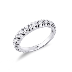 Bague Alliance Échelonnée Or Blanc 18k avec Diamants