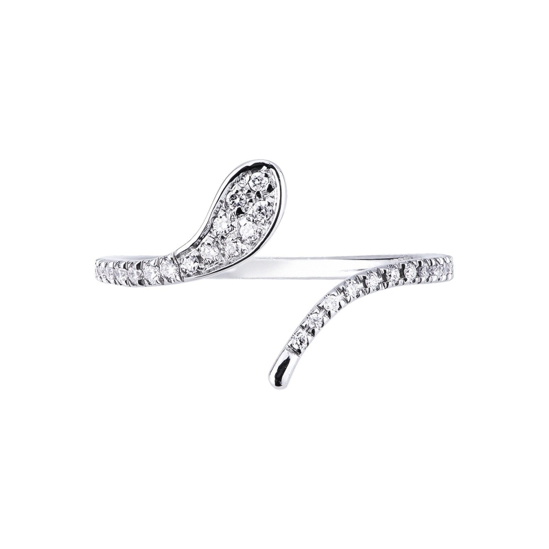 Bague design serpent en or 18k avec diamants