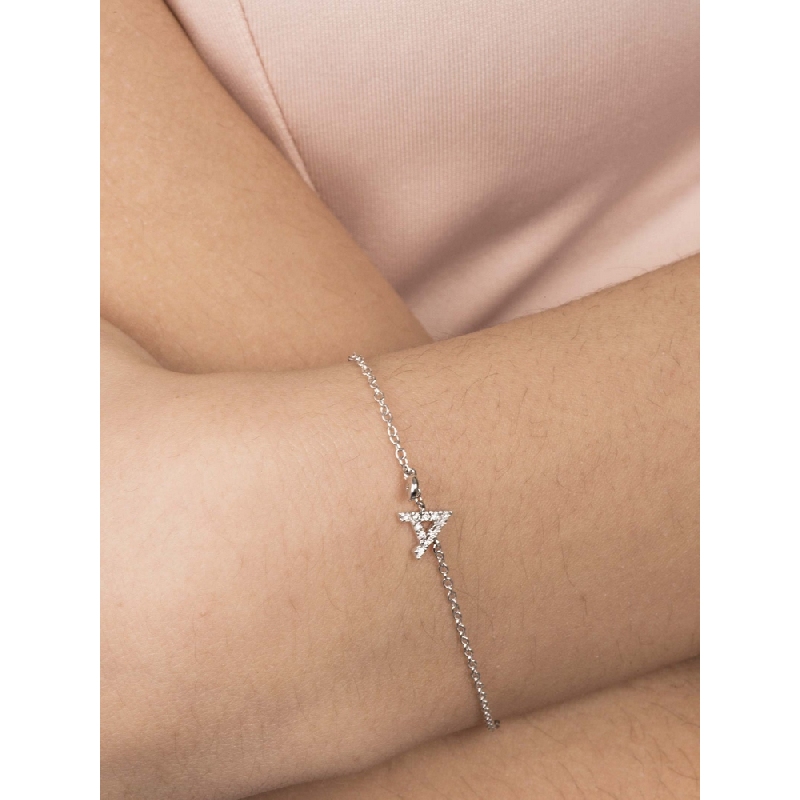 Bracelet avec la lettre  A en or blanc et diamants Bracelet avec la lettre  A en or blanc et diamants