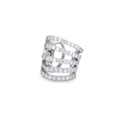 Ear cuff en or blanc 18 carats avec diamants