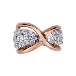Bague diamants en or blanc et rose 18 carats 2