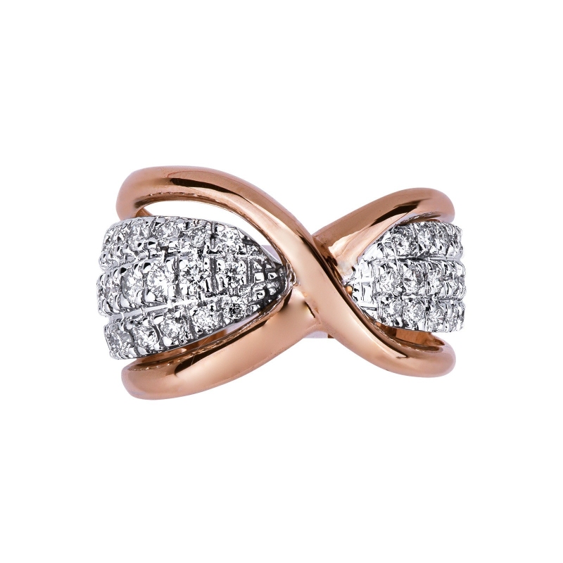 Bague diamants en or blanc et rose 18 carats Bague diamants en or blanc et rose 18 carats