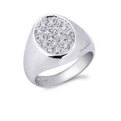 ague pavée en or avec des diamants pour doigt mignon