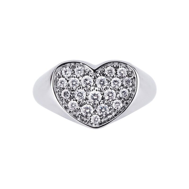 Bague pavé pour femme en or blanc 18k Bague pavé pour femme en or blanc 18k