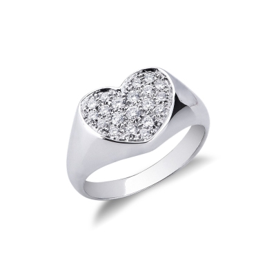 Bague pavé pour femme en or blanc 18k