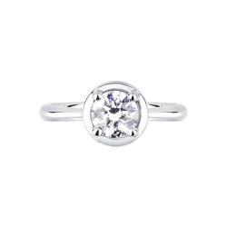 Bague Solitaire en Or Blanc 18 Carats avec Diamant Naturel de 0,90 ct 2