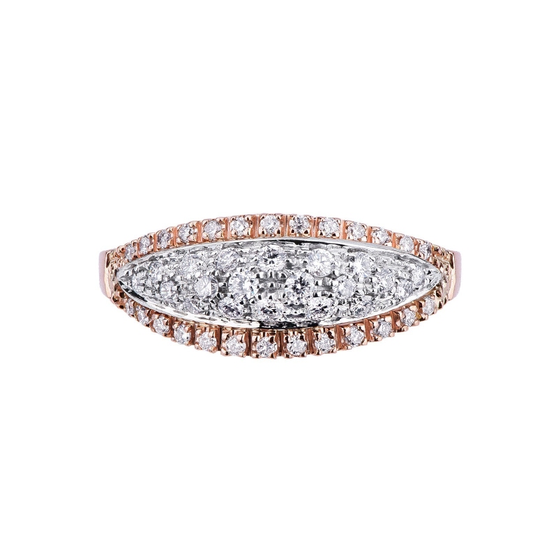 Bague pour femme en or blanc et rose 18K Et diamants  Bague pour femme en or blanc et rose 18K Et diamants