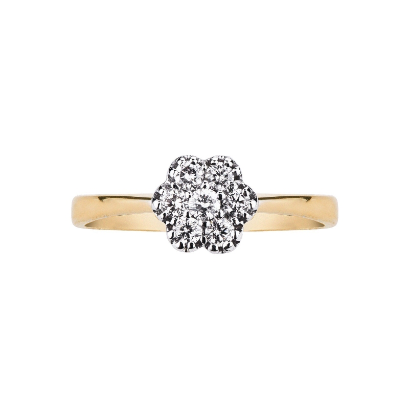 Bague illusion en or blanc et jaune 18 carats avec des diamants Bague illusion en or blanc et jaune 18 carats avec des diamants