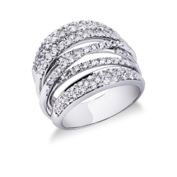 Bague femme en or blanc 18k avec diamants