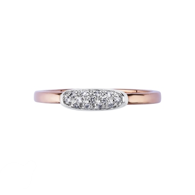 Bague design en or rose et blanc avec diamants